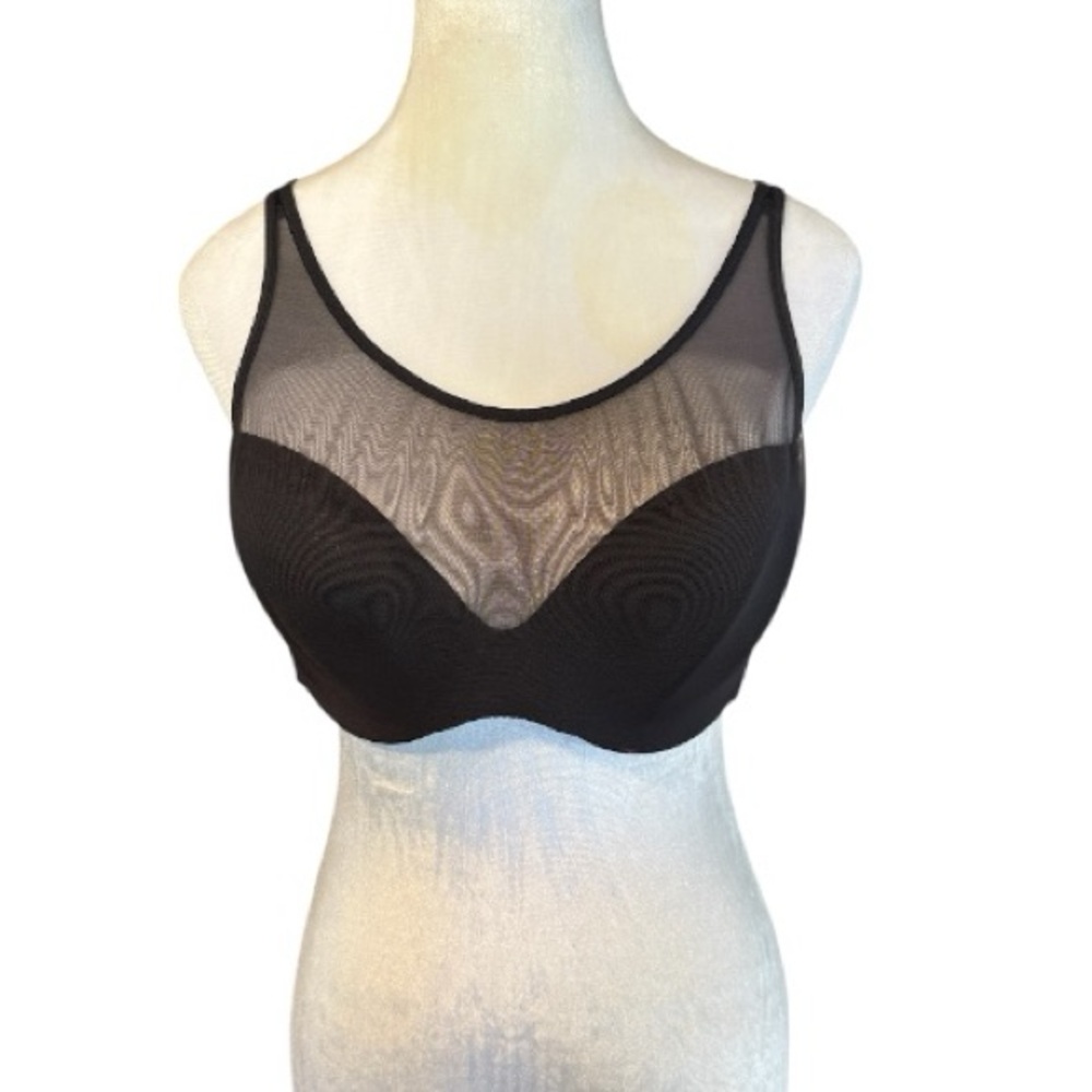 WonderBra Comfort Black Sheer Design‎ Full-Support Underwire Bra 36D